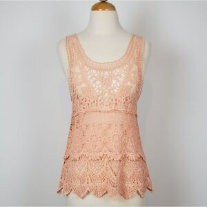 Love tree Women's embroidered Vest top Size Medium Color Pink